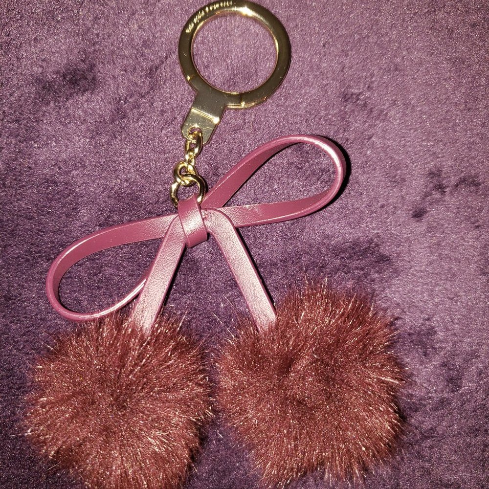 Kate Spade Bow Pom Pom Key Fob/Purse Charm